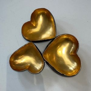Michael Adam triple heart dish bowl Gold interior